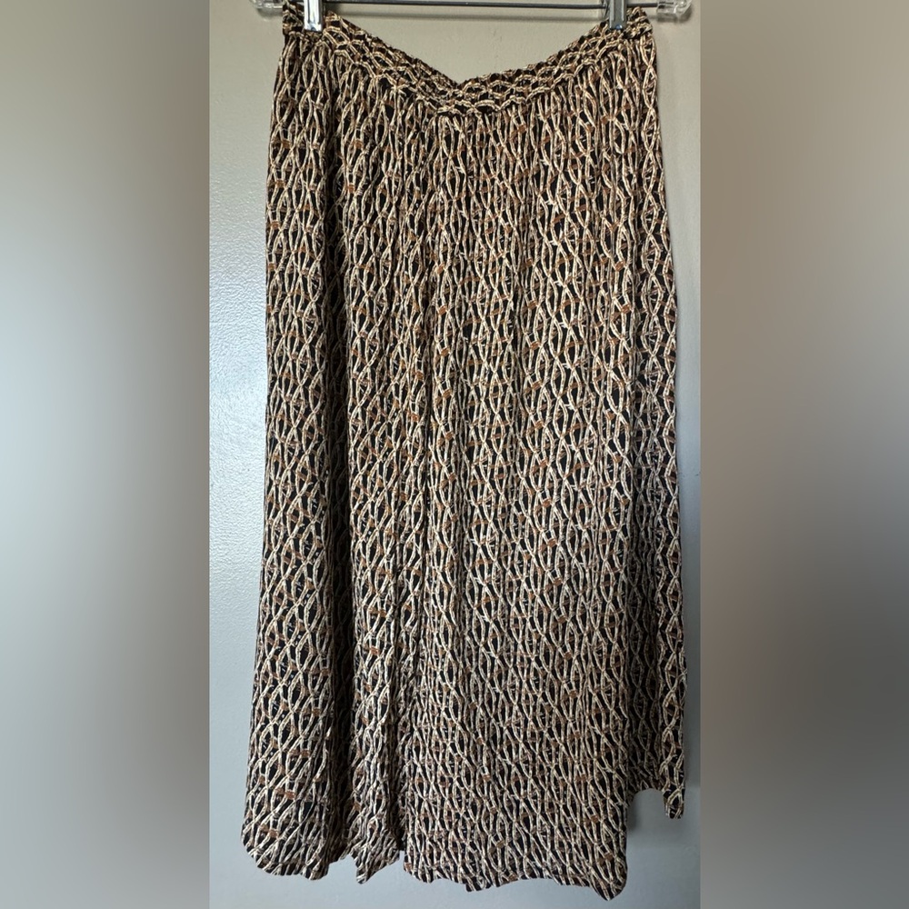 GUC Chain Link Midi Skirt Women’s Size XL Casual or Dressy Black & Gold Stretchy